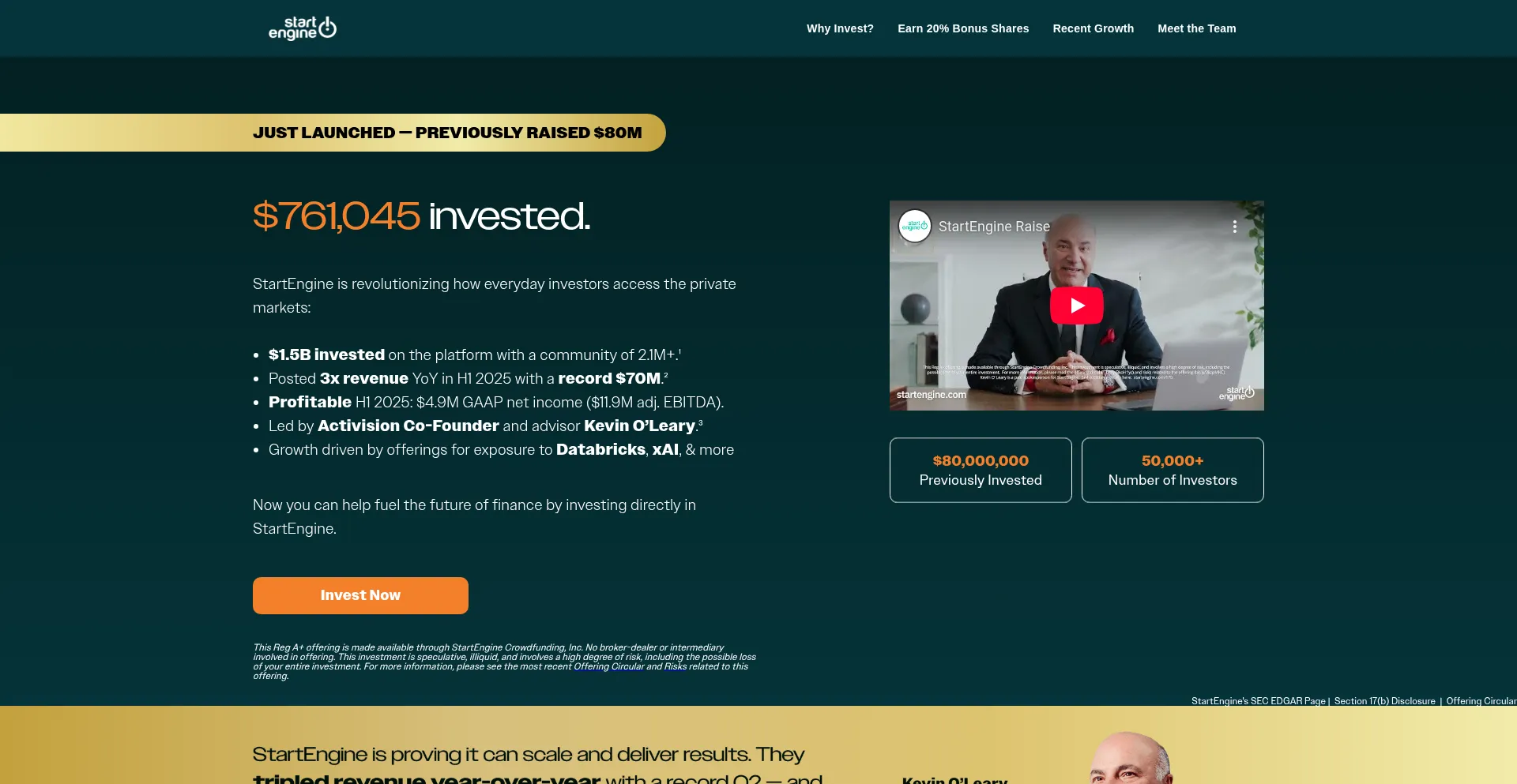 Invest.startengine.com Screenshot