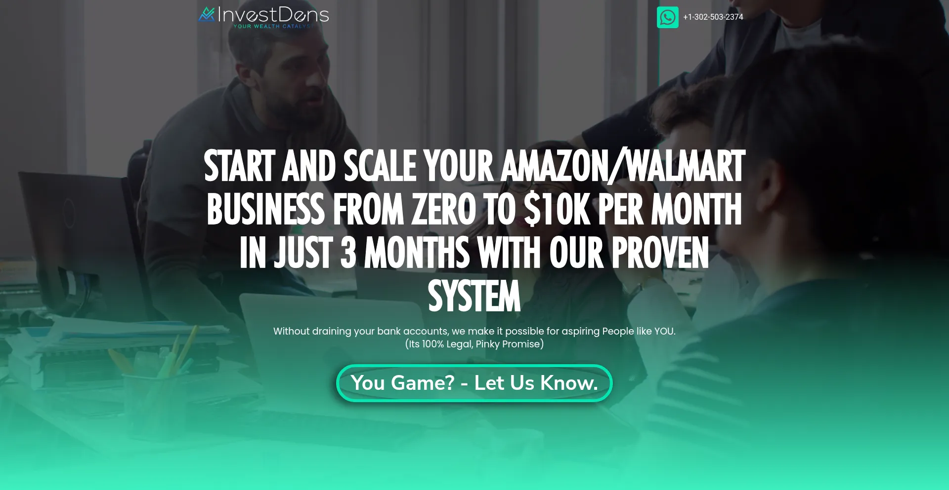 Website screenshot of Investdens.com