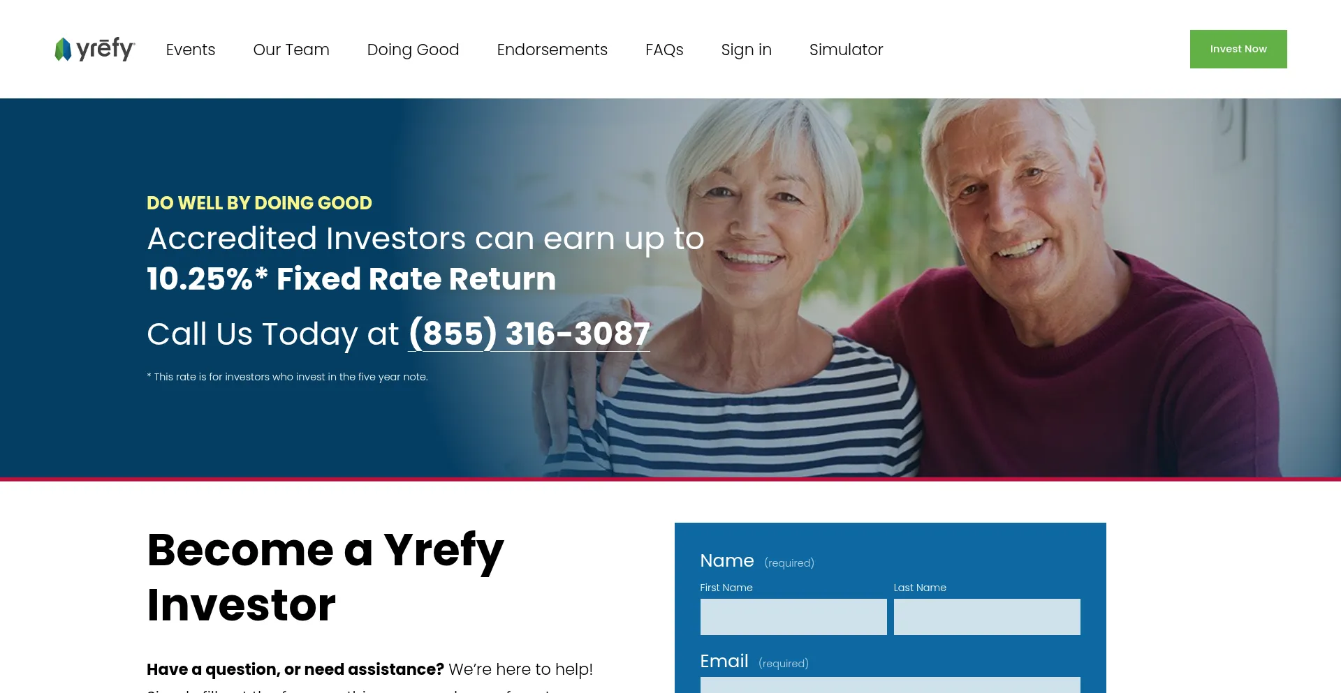 Website screenshot of Investyrefi.com