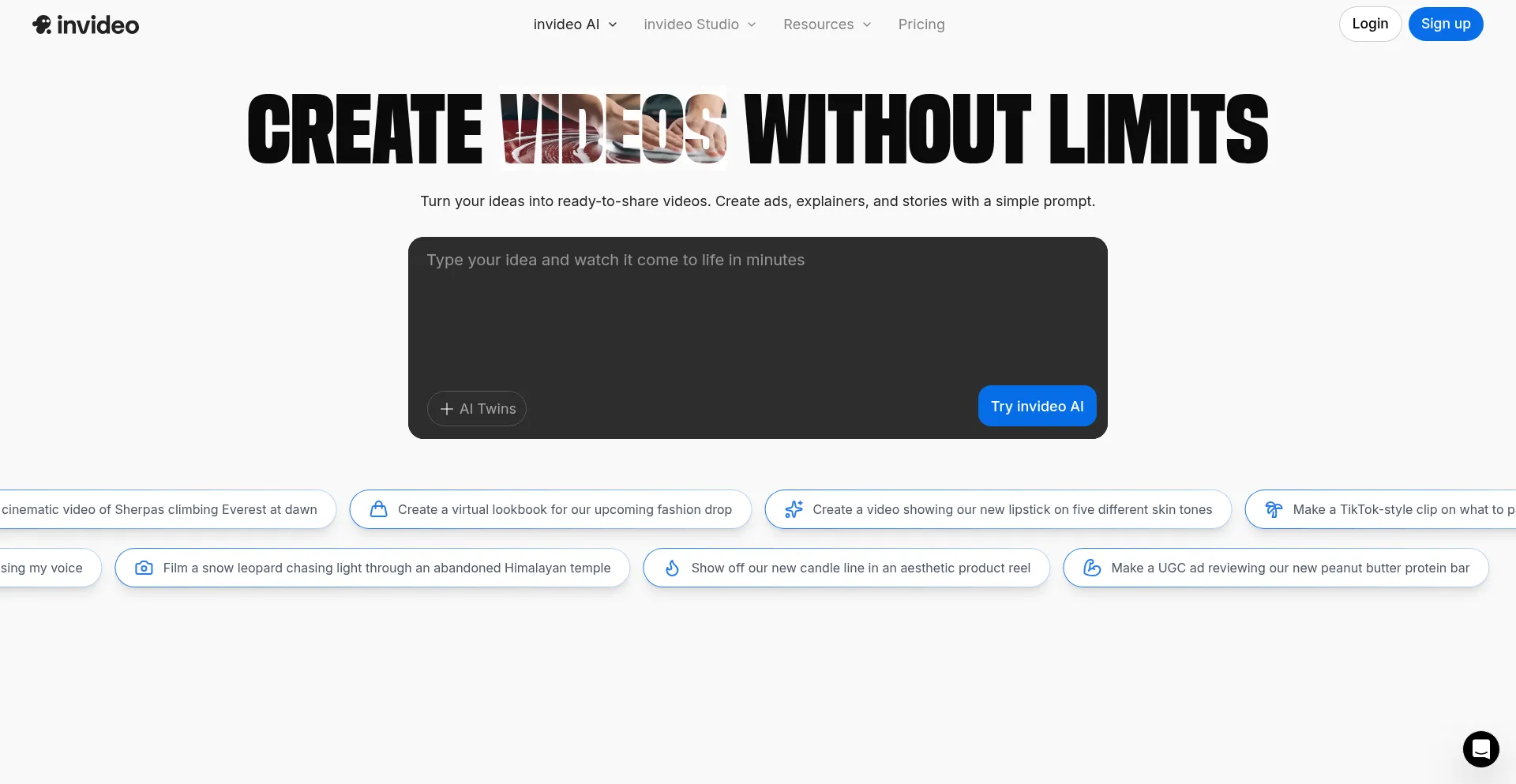 Invideo.io Screenshot
