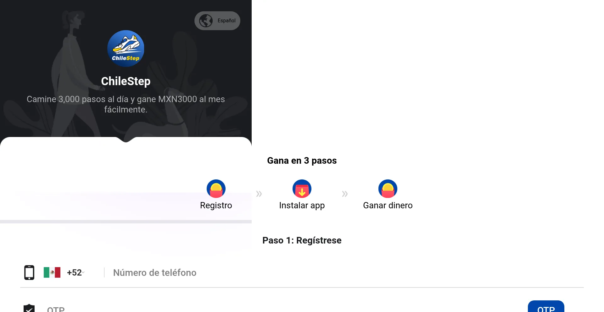 Website screenshot of Invite.chilestep.com