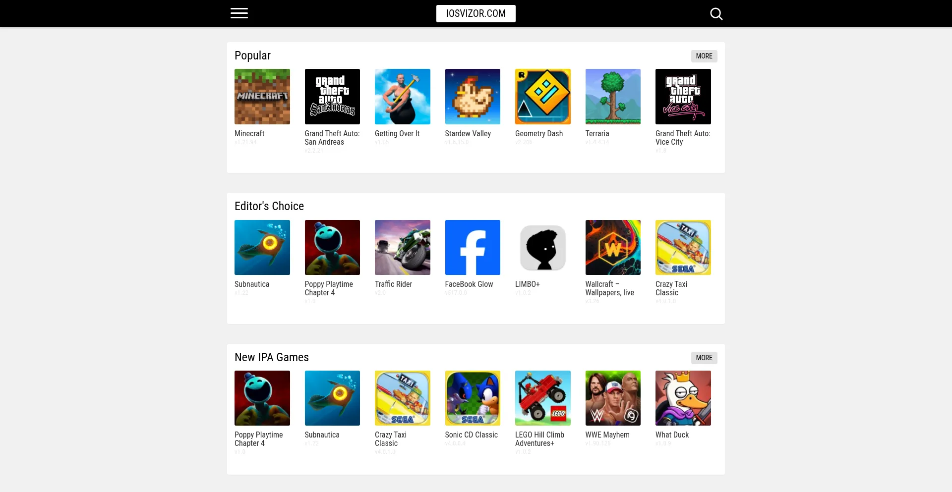 Website screenshot of Iosvizor.com