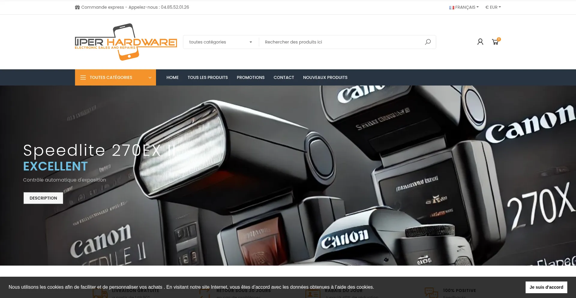 Website screenshot of Iperhardware.com