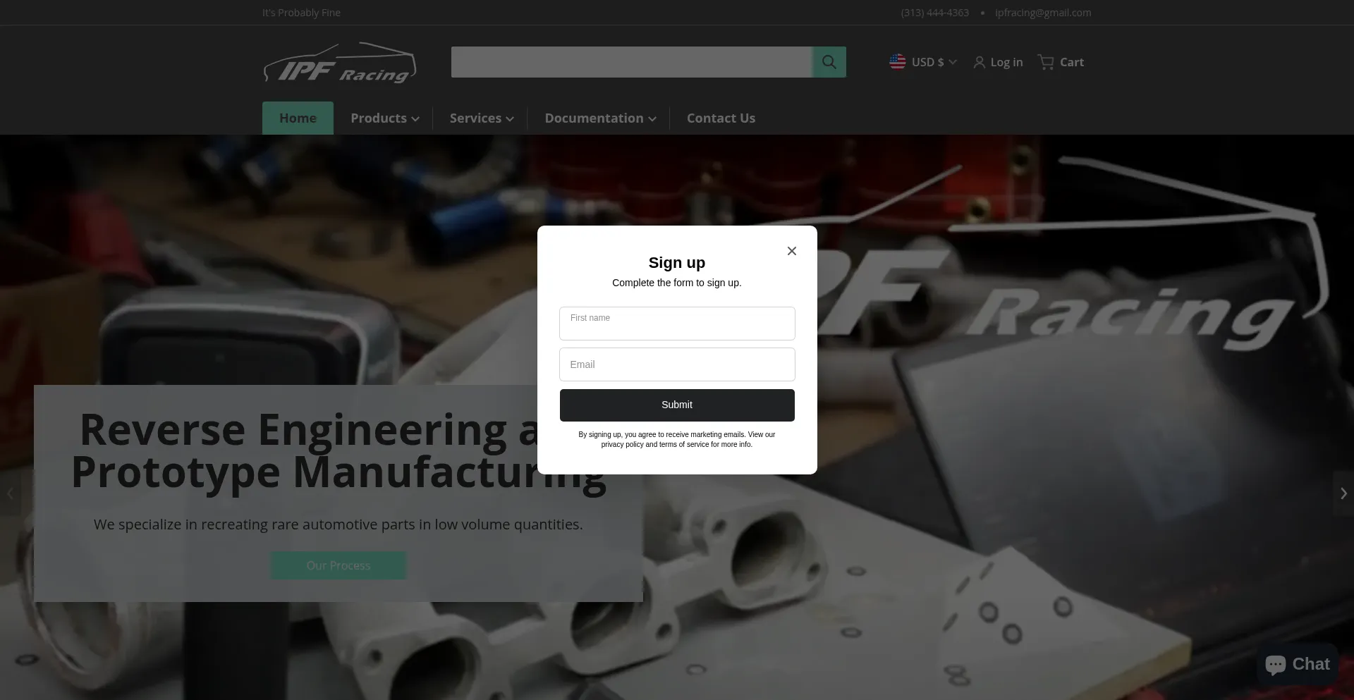 Website screenshot of Ipfracing.com