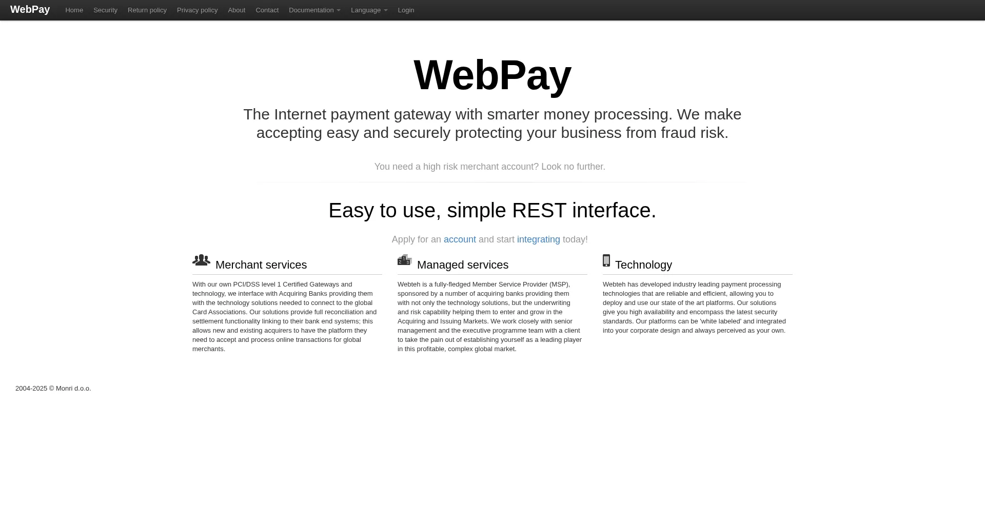 Website screenshot of Ipg.monri.com