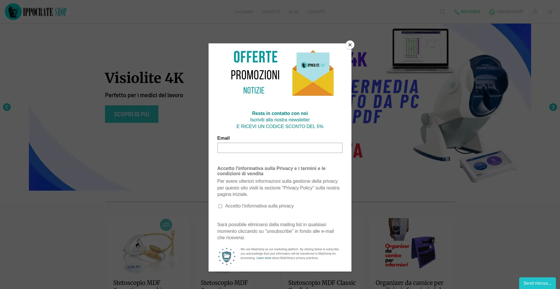 Website screenshot of Ippocrateshop.com