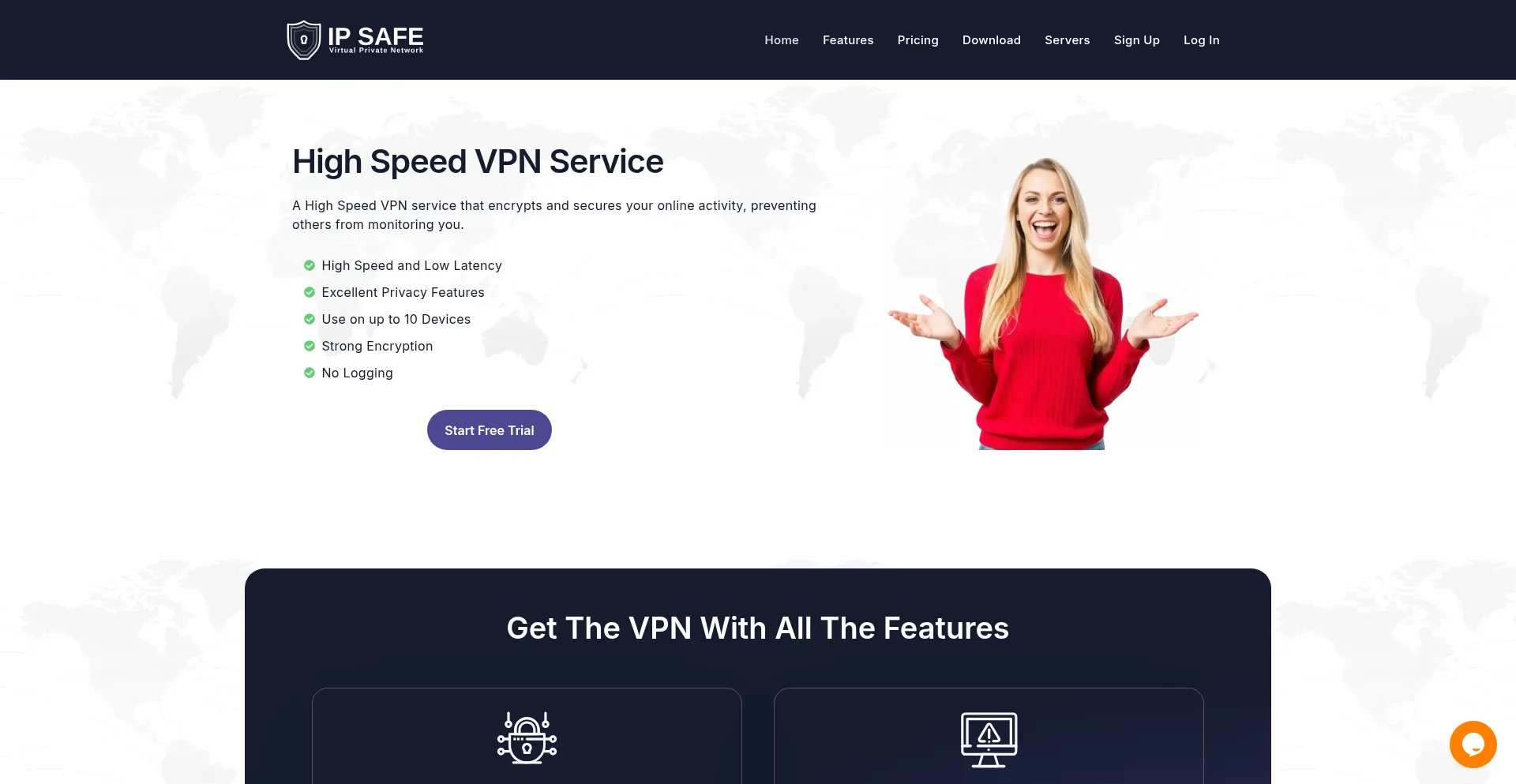 Website screenshot of Ipsafevpn.com