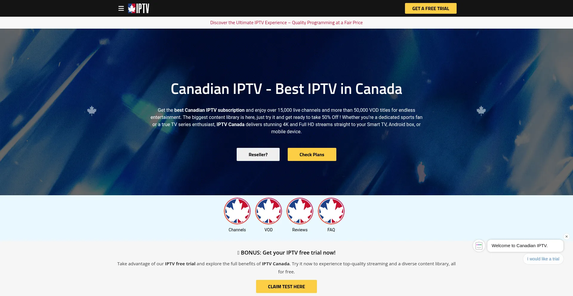 Website screenshot of Iptv-canadian.ca