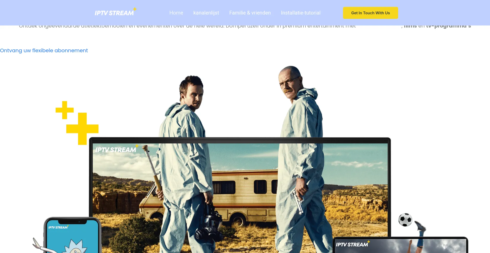 Website screenshot of Iptv-stream.plus