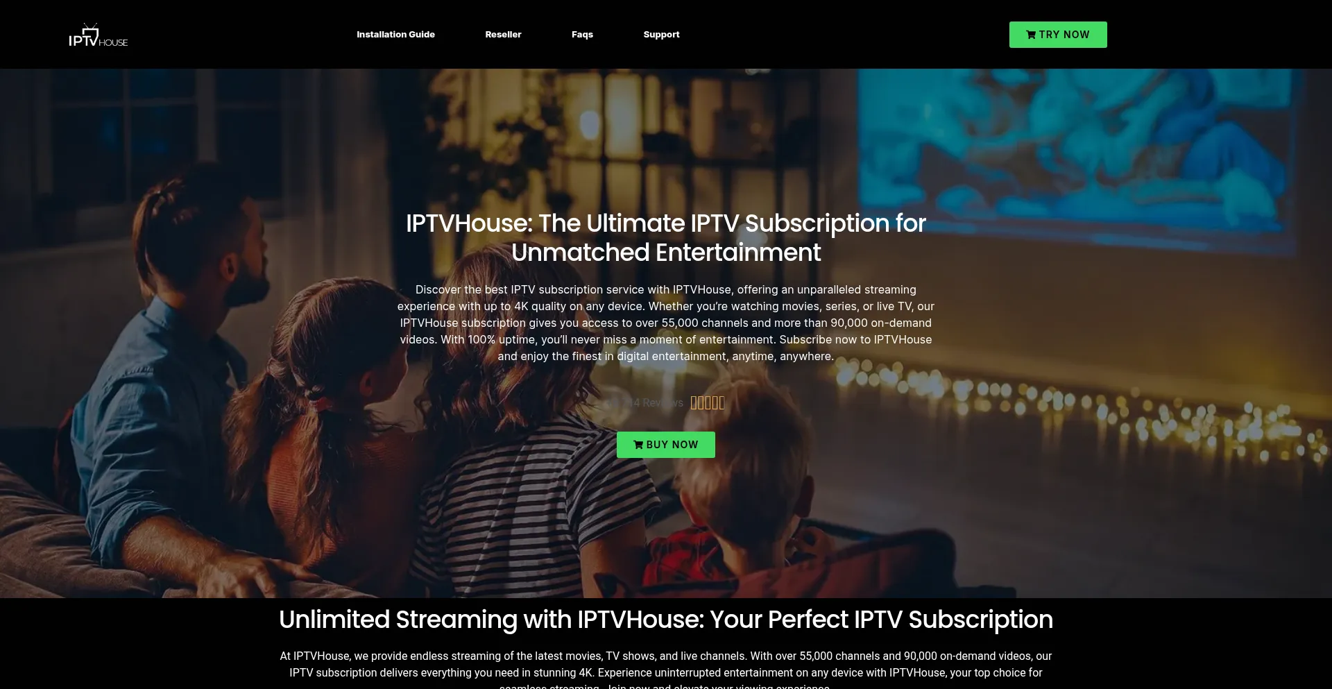 Website screenshot of Iptvhouse.tv