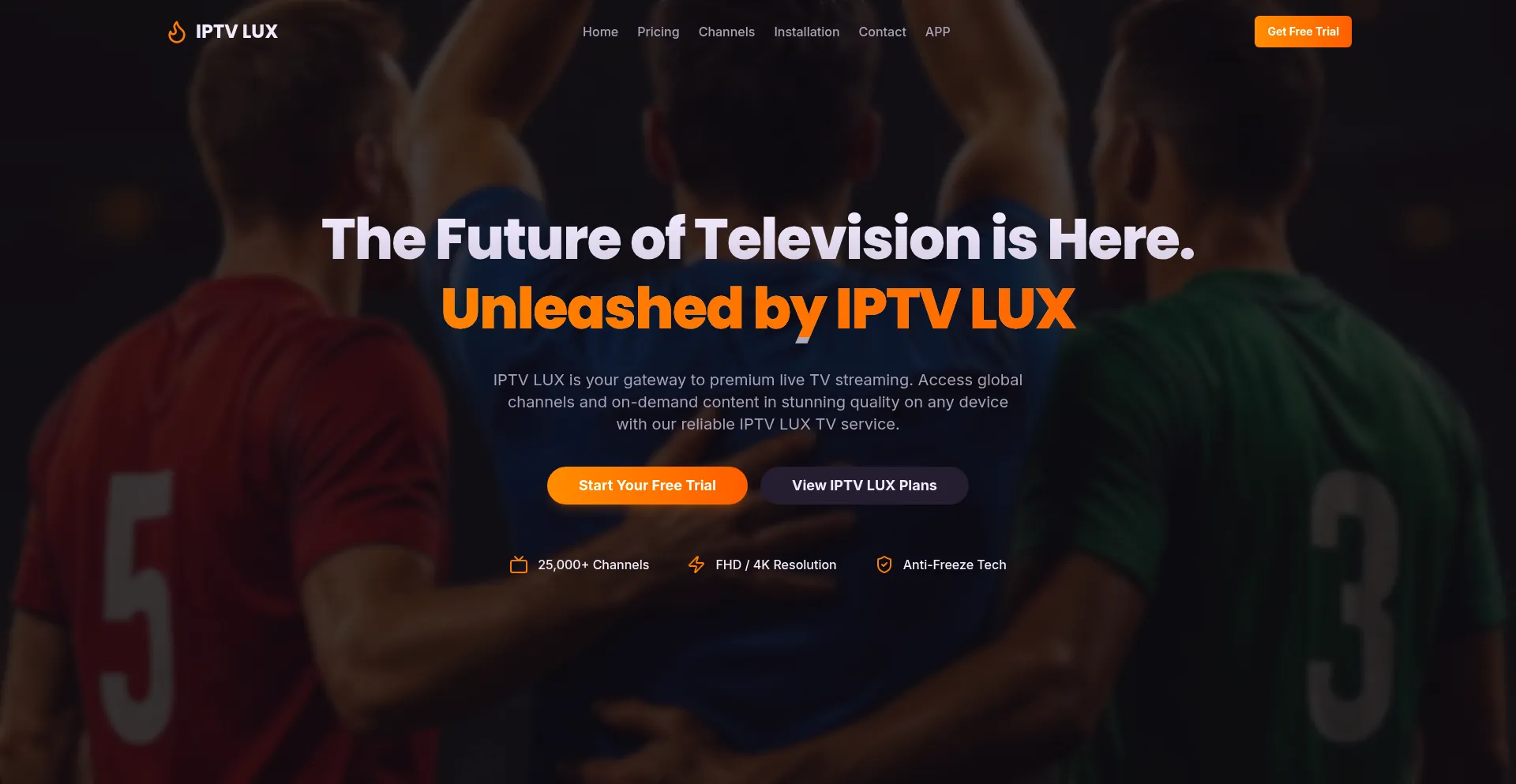 Website screenshot of Iptvlux.shop