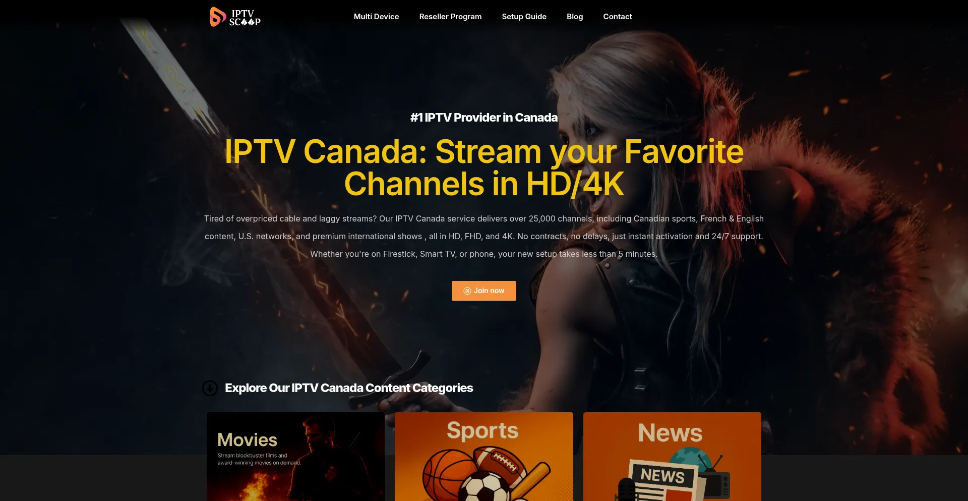 Website screenshot of Iptvscoop.com