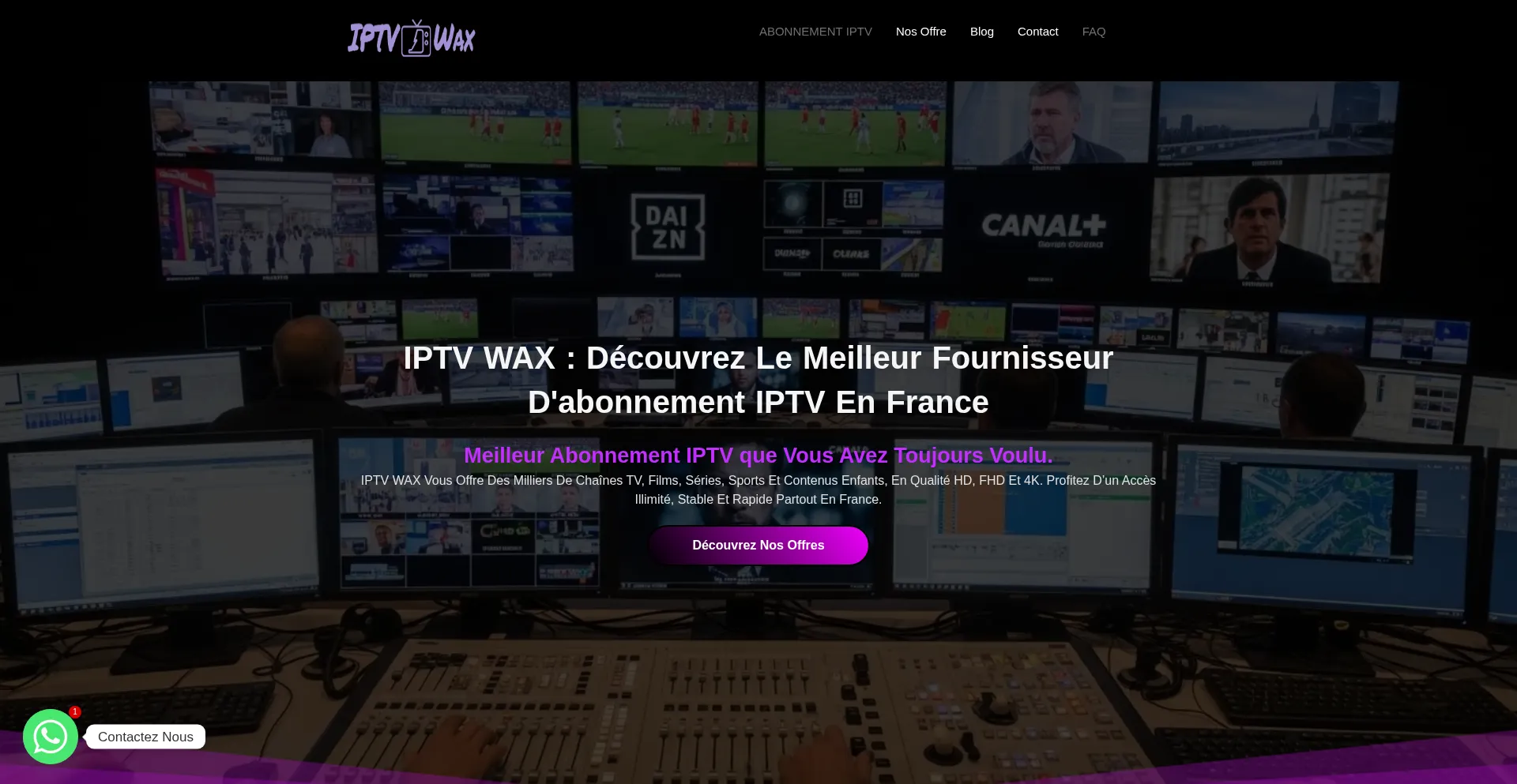 Website screenshot of Iptvwax.com