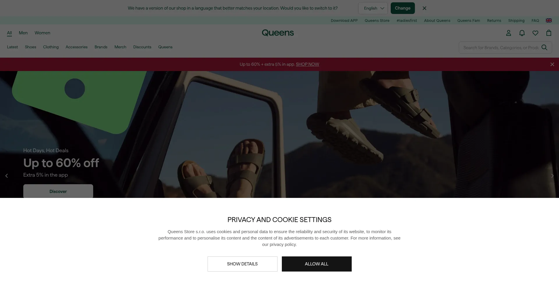 Website screenshot of Iqueens.co.uk