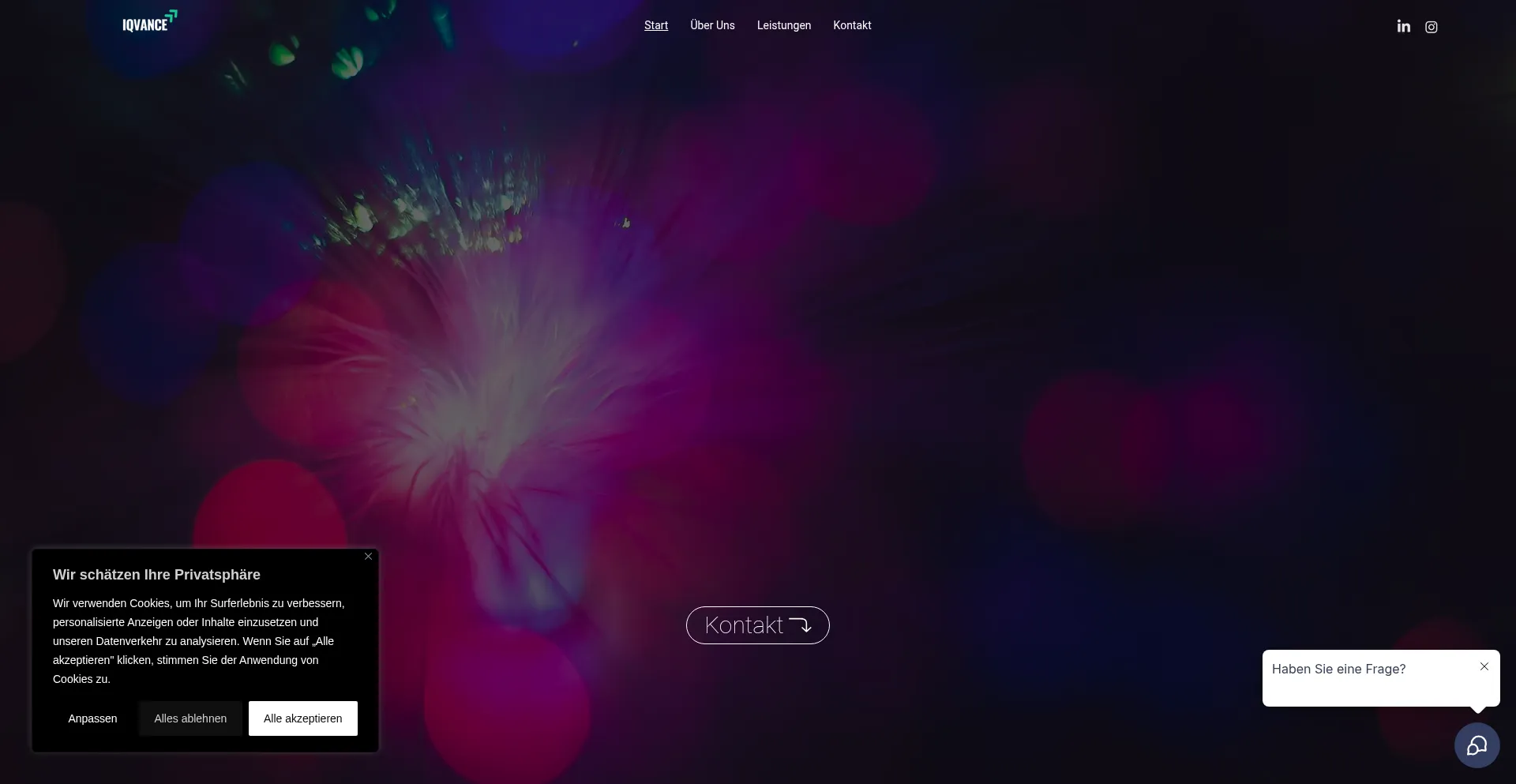 Website screenshot of Iqvance.de