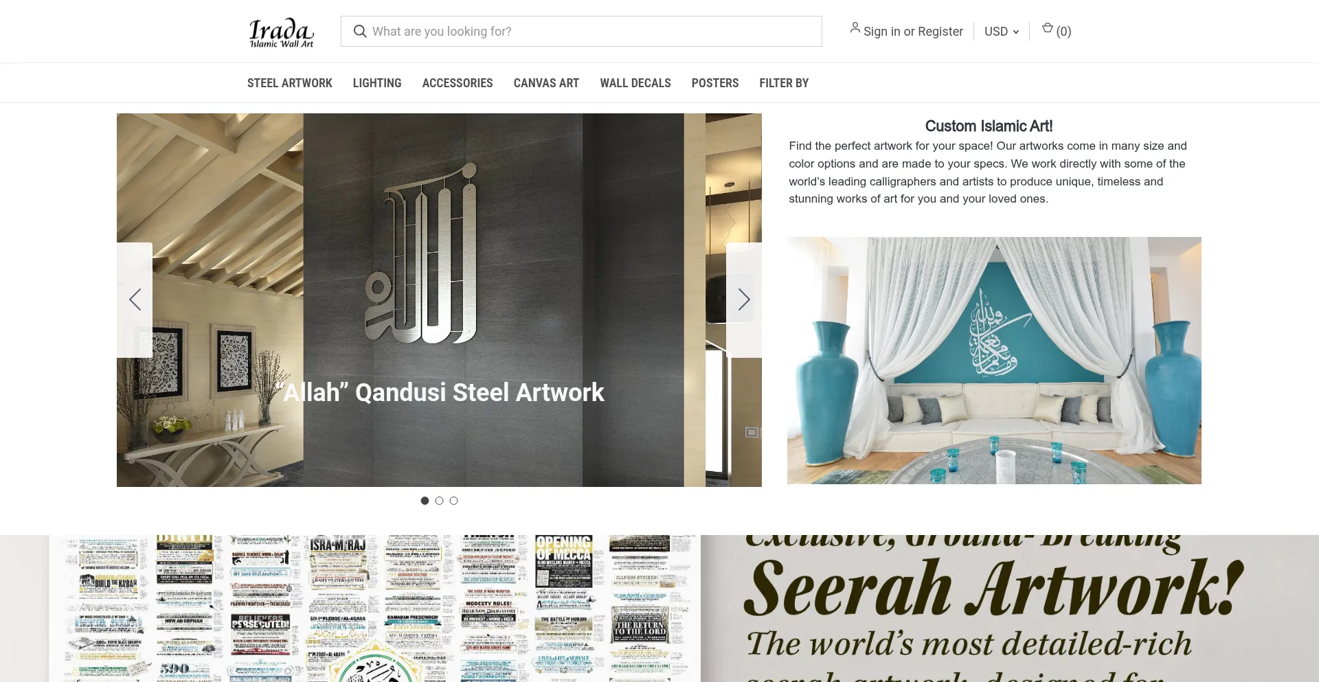 Iradaarts.com Screenshot