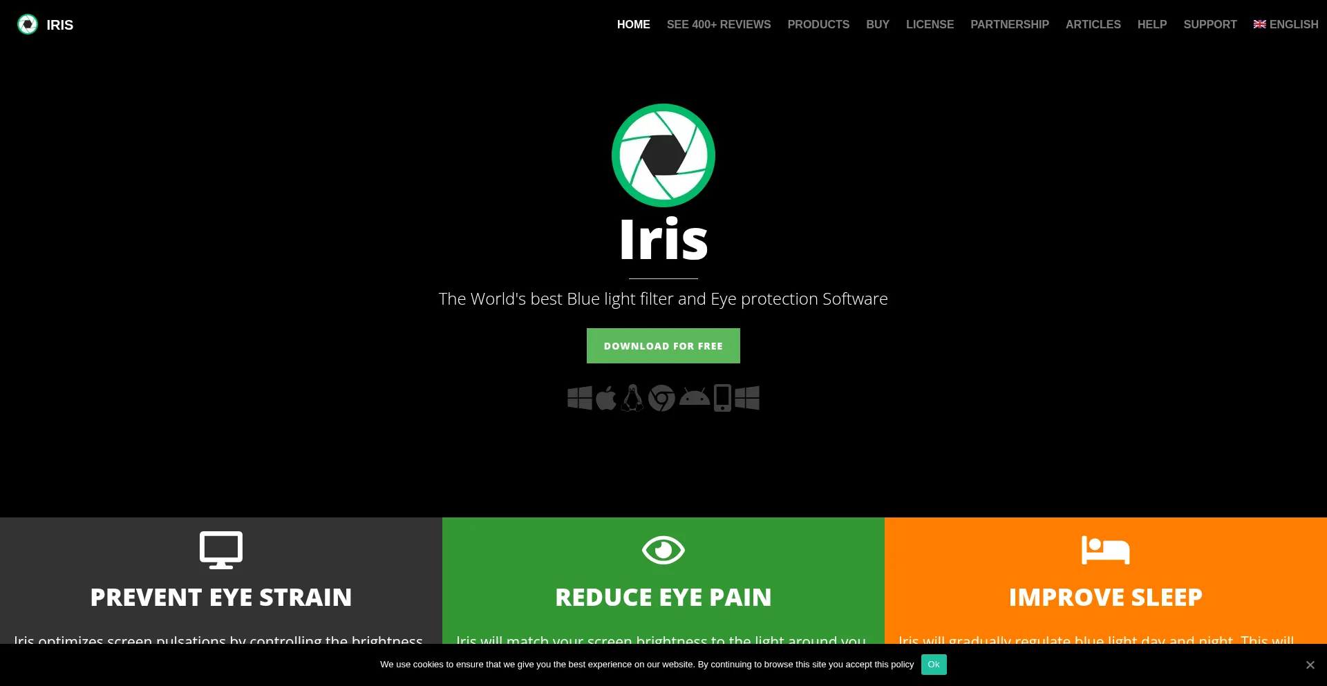 Website screenshot of Iristech.co