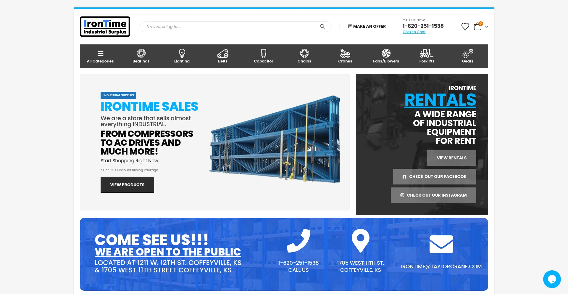 Website screenshot of Irontime-sales.com