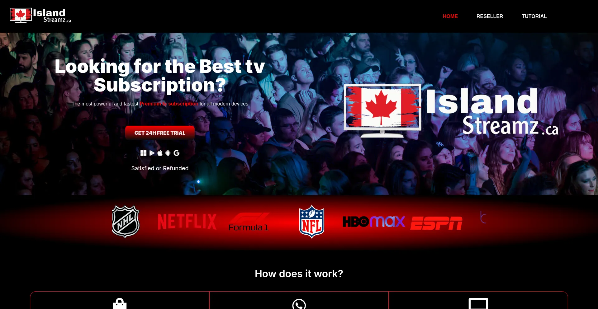 Website screenshot of Islandstreamz.ca