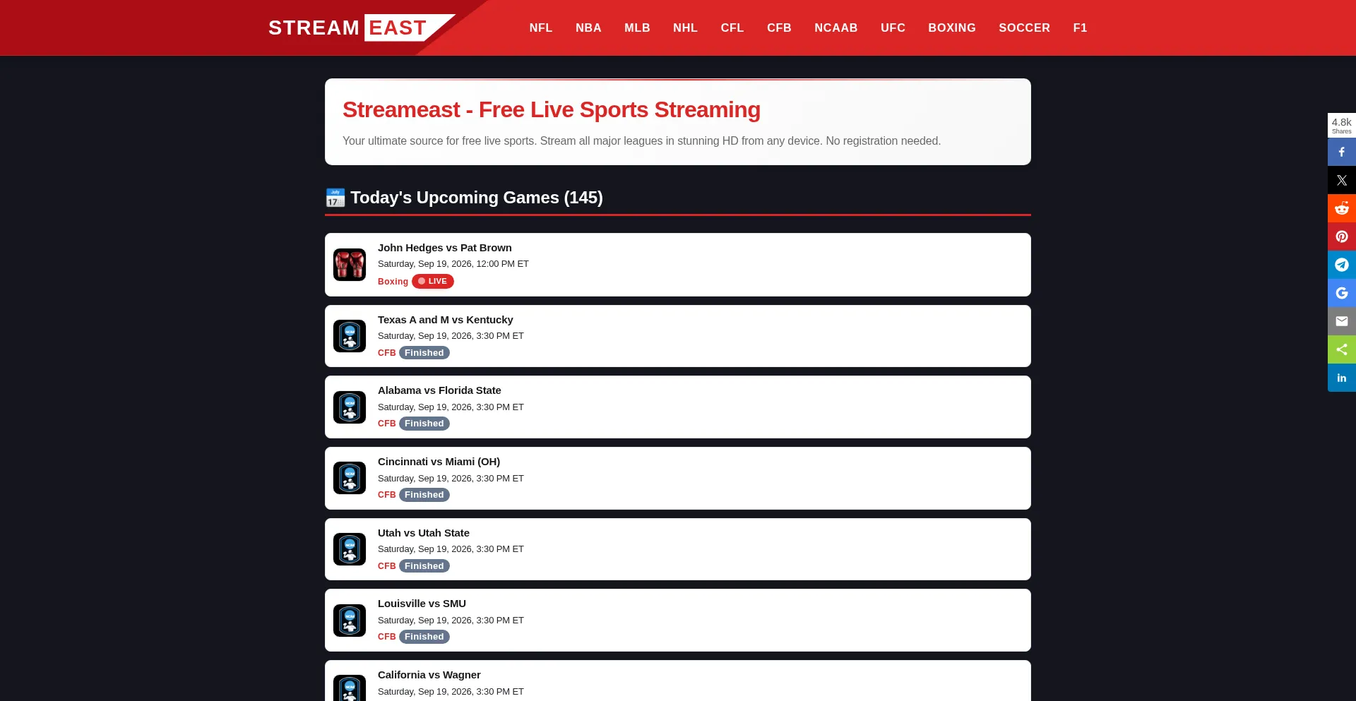 Istreameast.cx