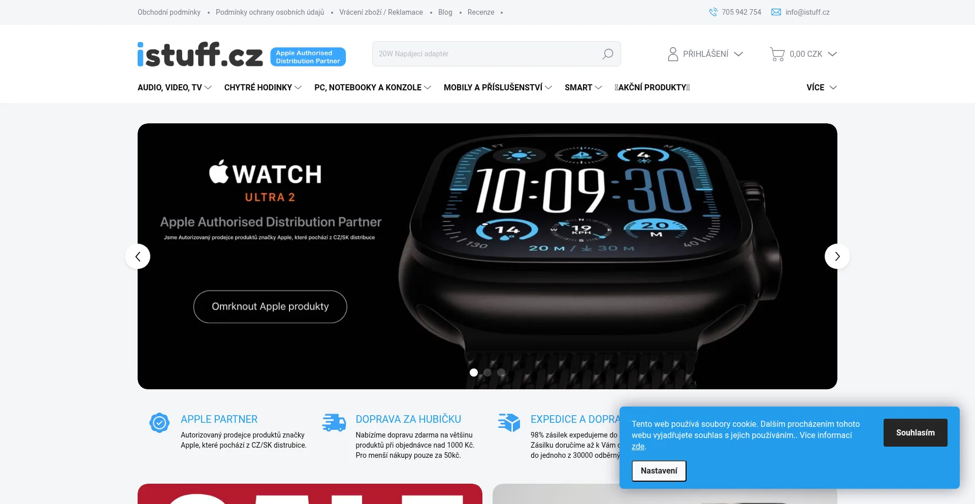 Website screenshot of Istuff.cz