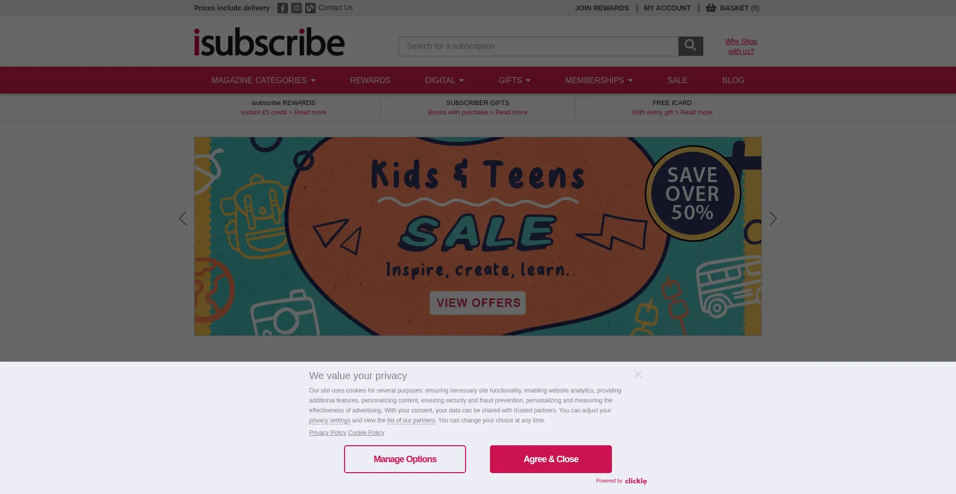 Website screenshot of Isubscribe.co.uk