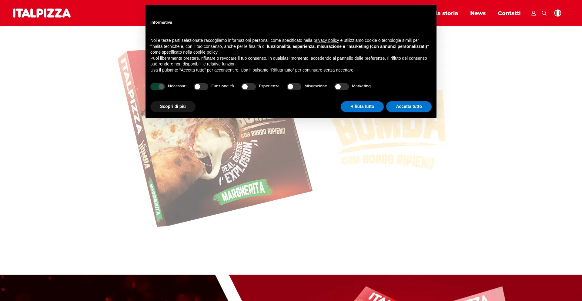 Website screenshot of Italpizza.com