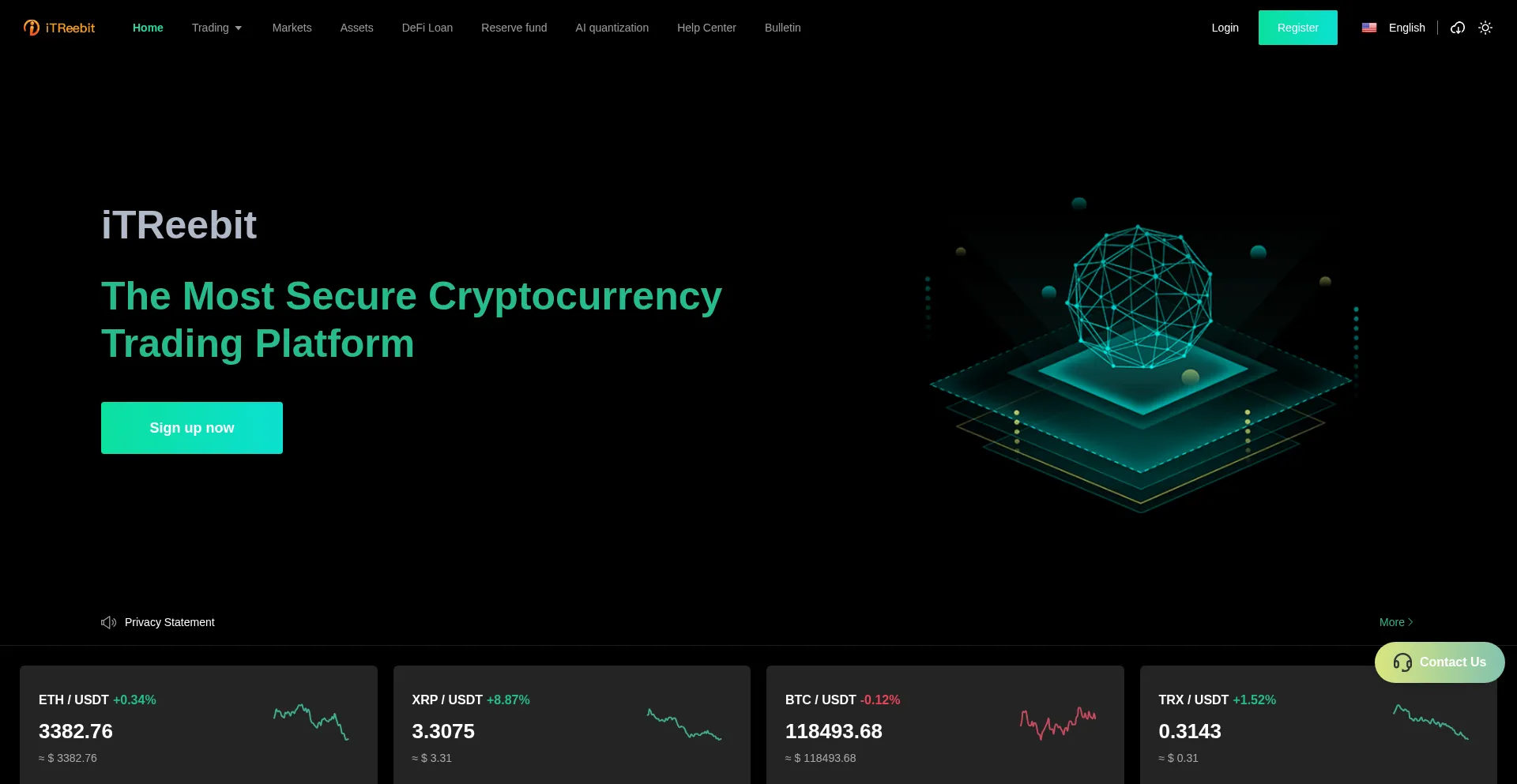 Website screenshot of Itreebit.com