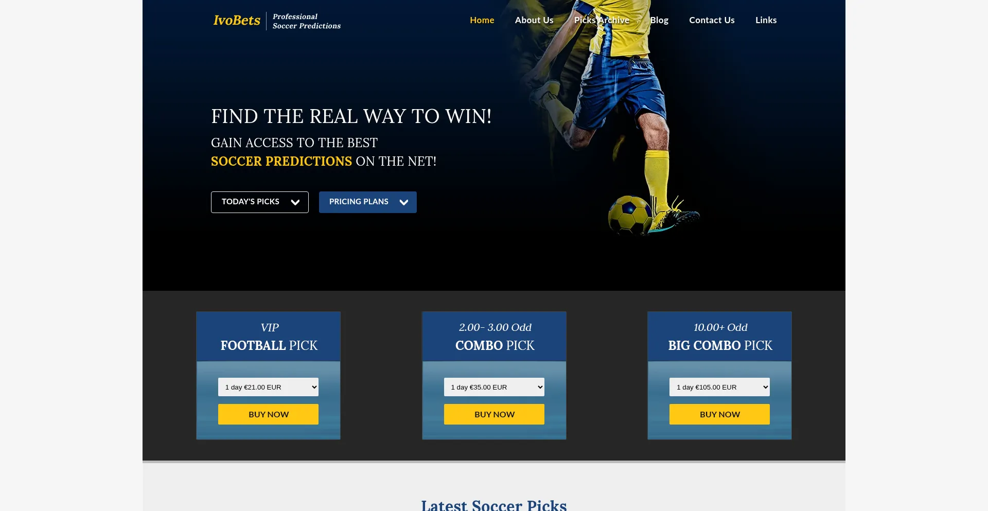 Website screenshot of Ivobets.com