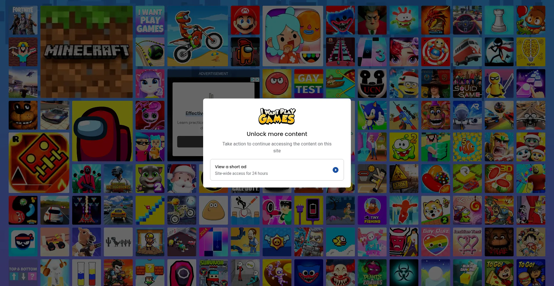 Website screenshot of Iwantplay.games