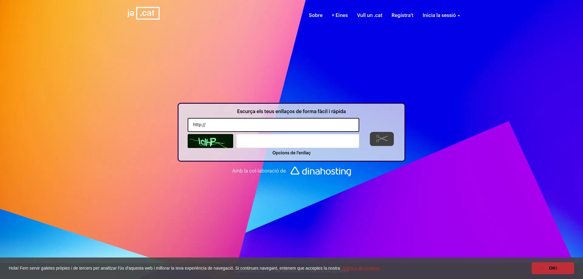 Website screenshot of Ja.cat
