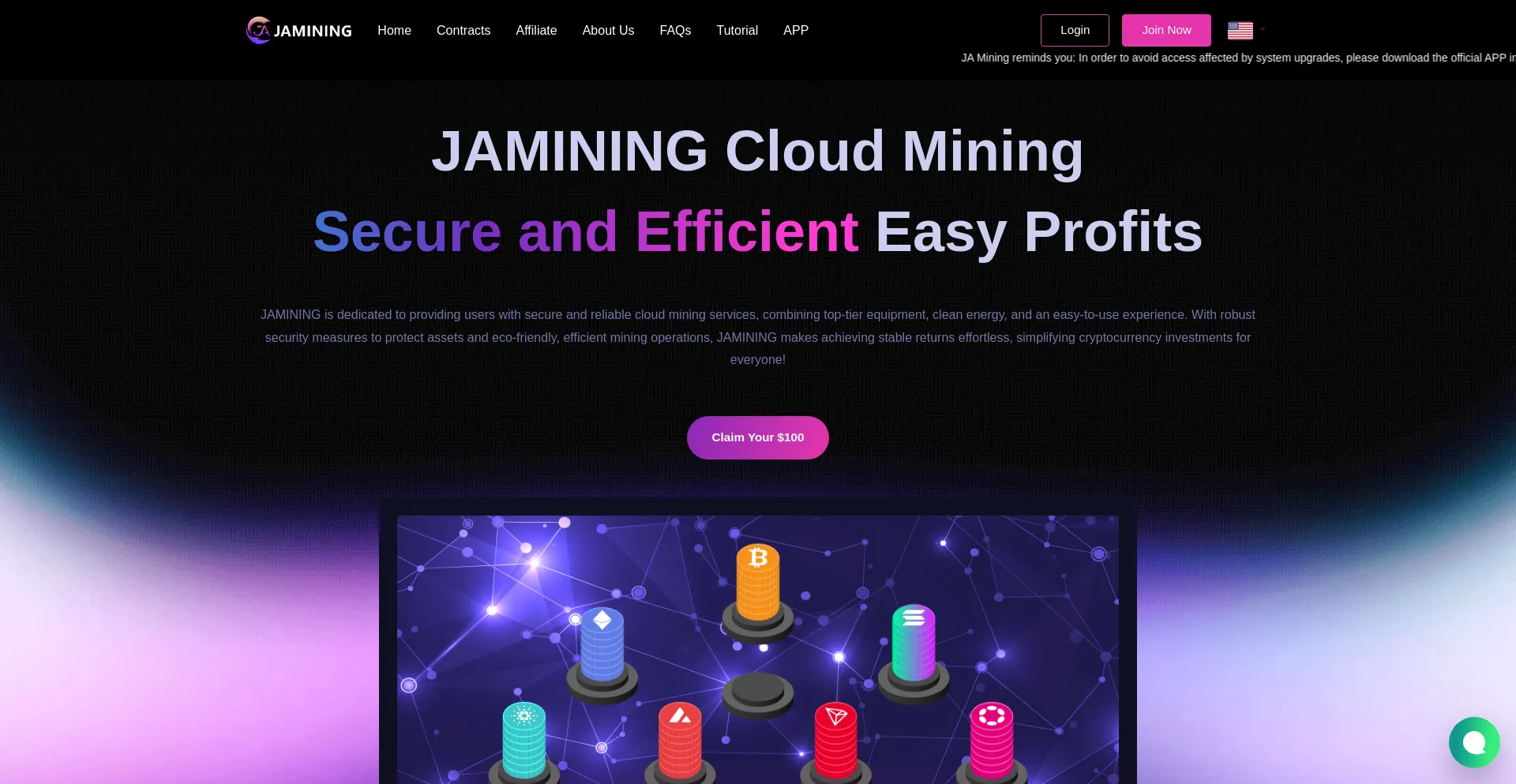 Website screenshot of Jamining.net