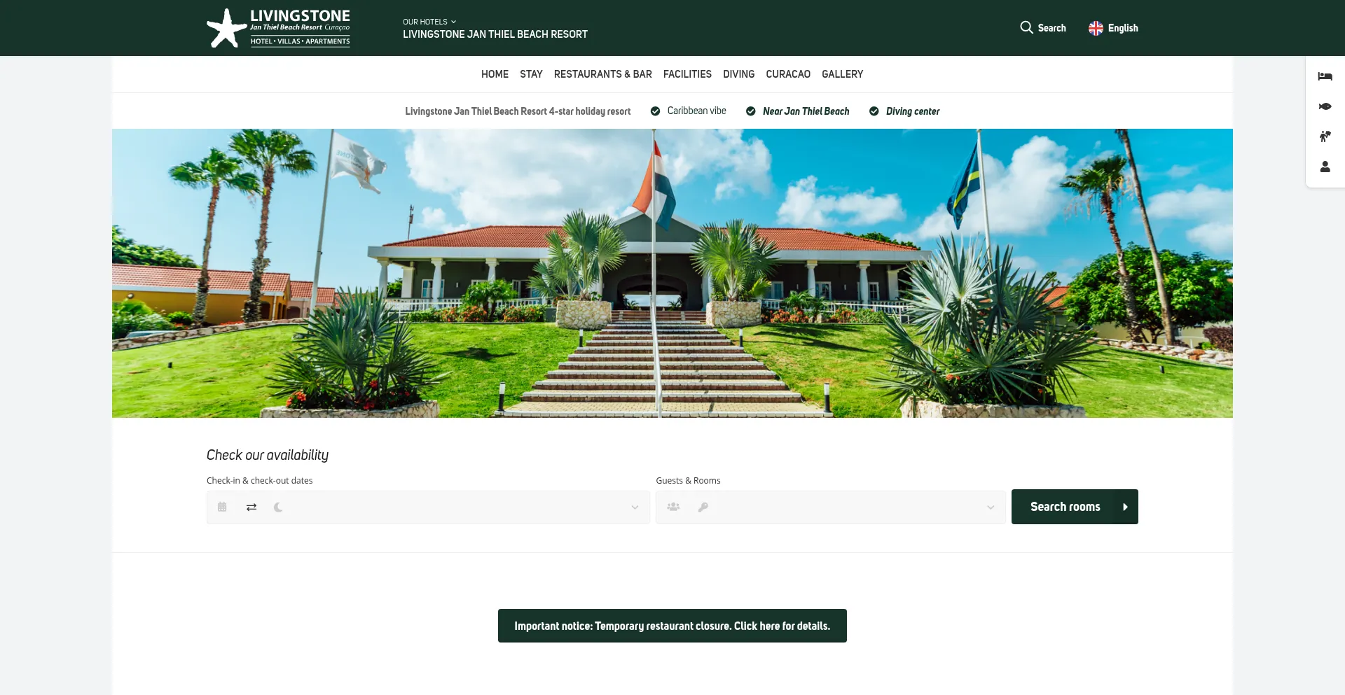 Website screenshot of Janthielresort.com