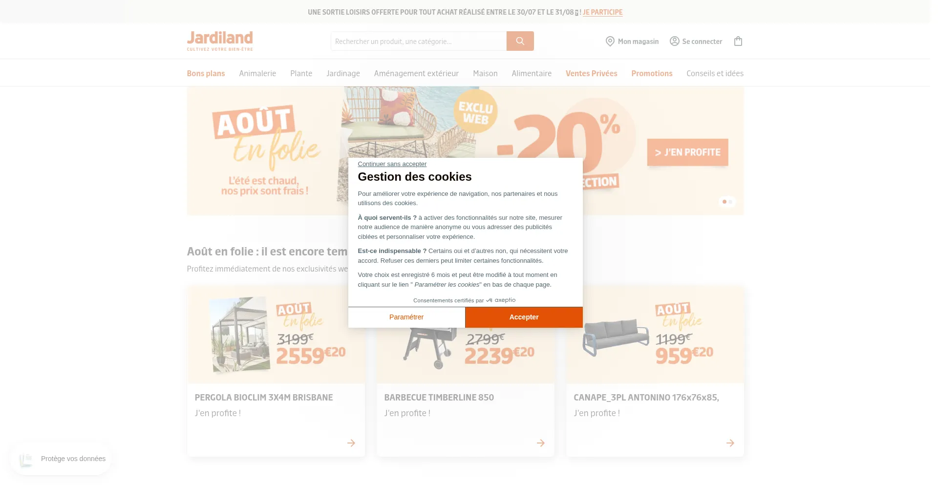 Website screenshot of Jardiland.com
