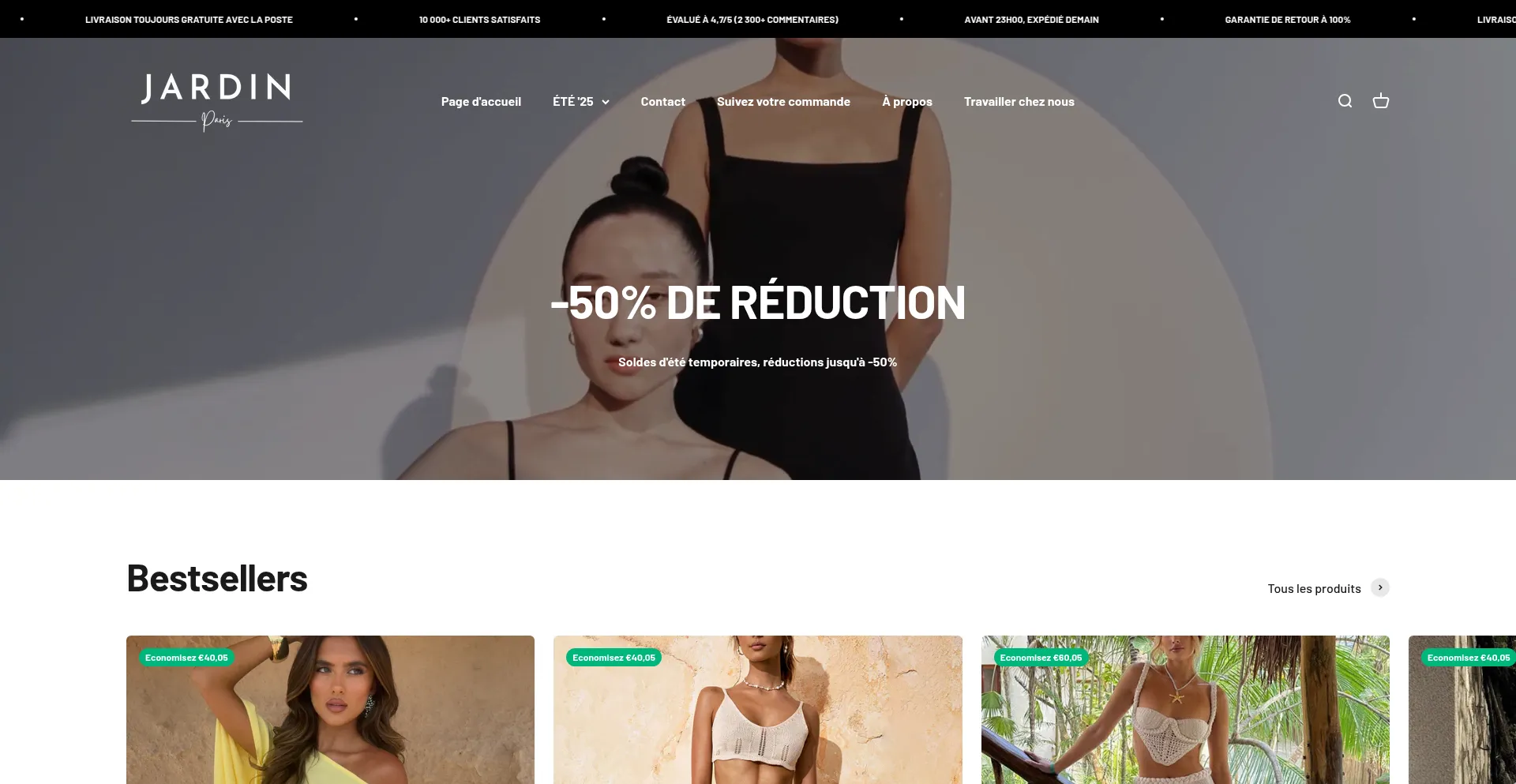 Website screenshot of Jardinparis.fr