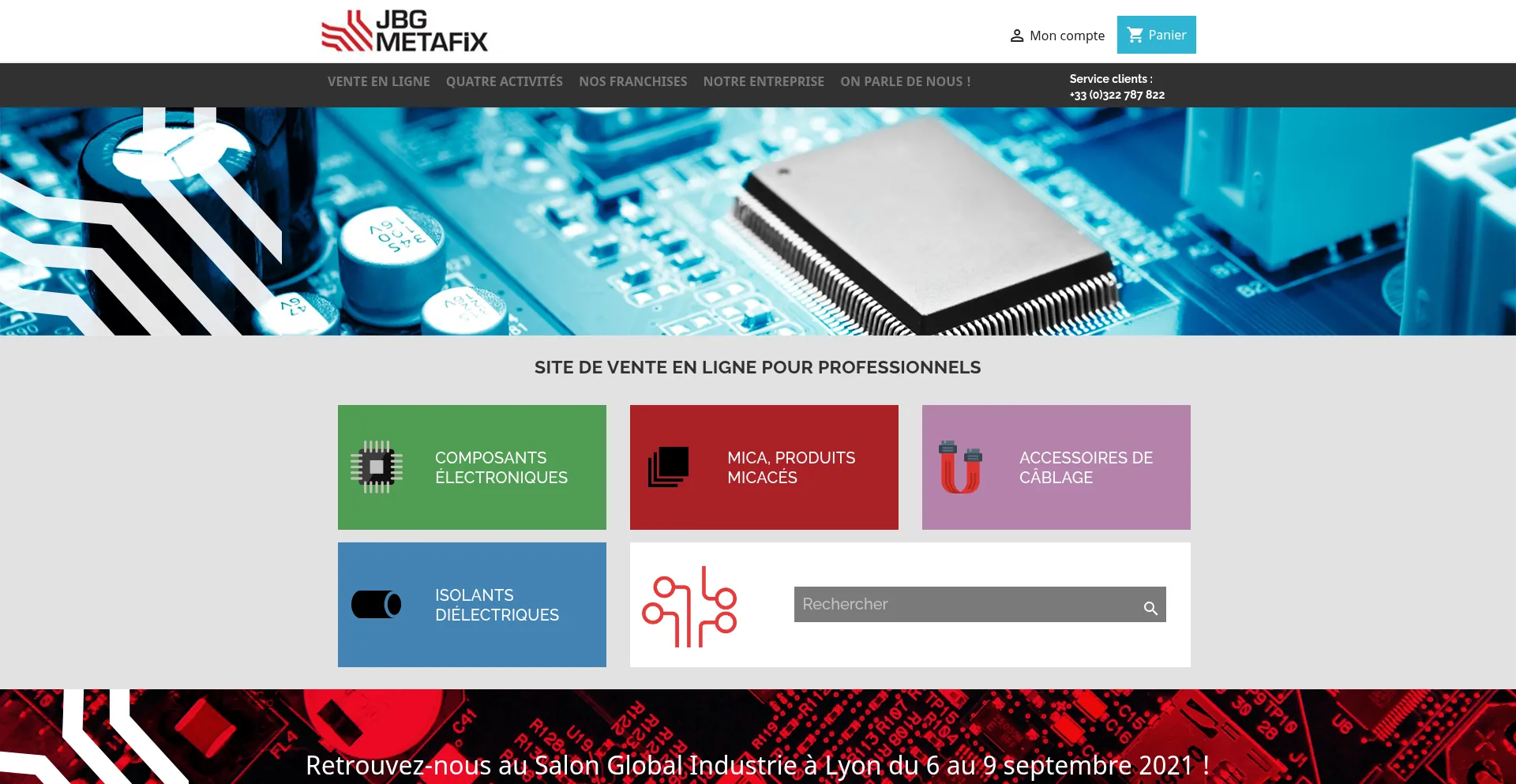 Website screenshot of Jbg-metafix.com