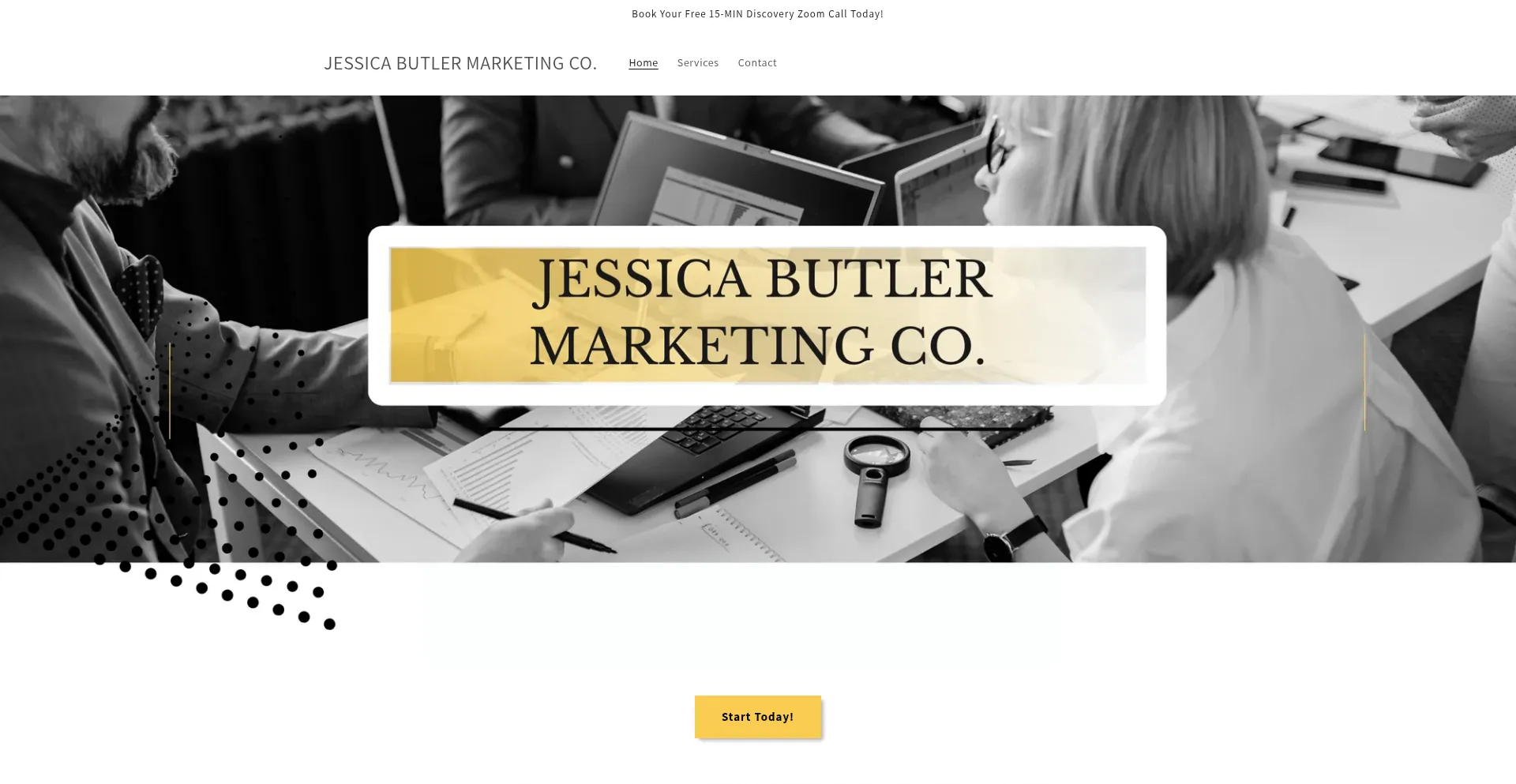 Website screenshot of Jbutlermarketing.com