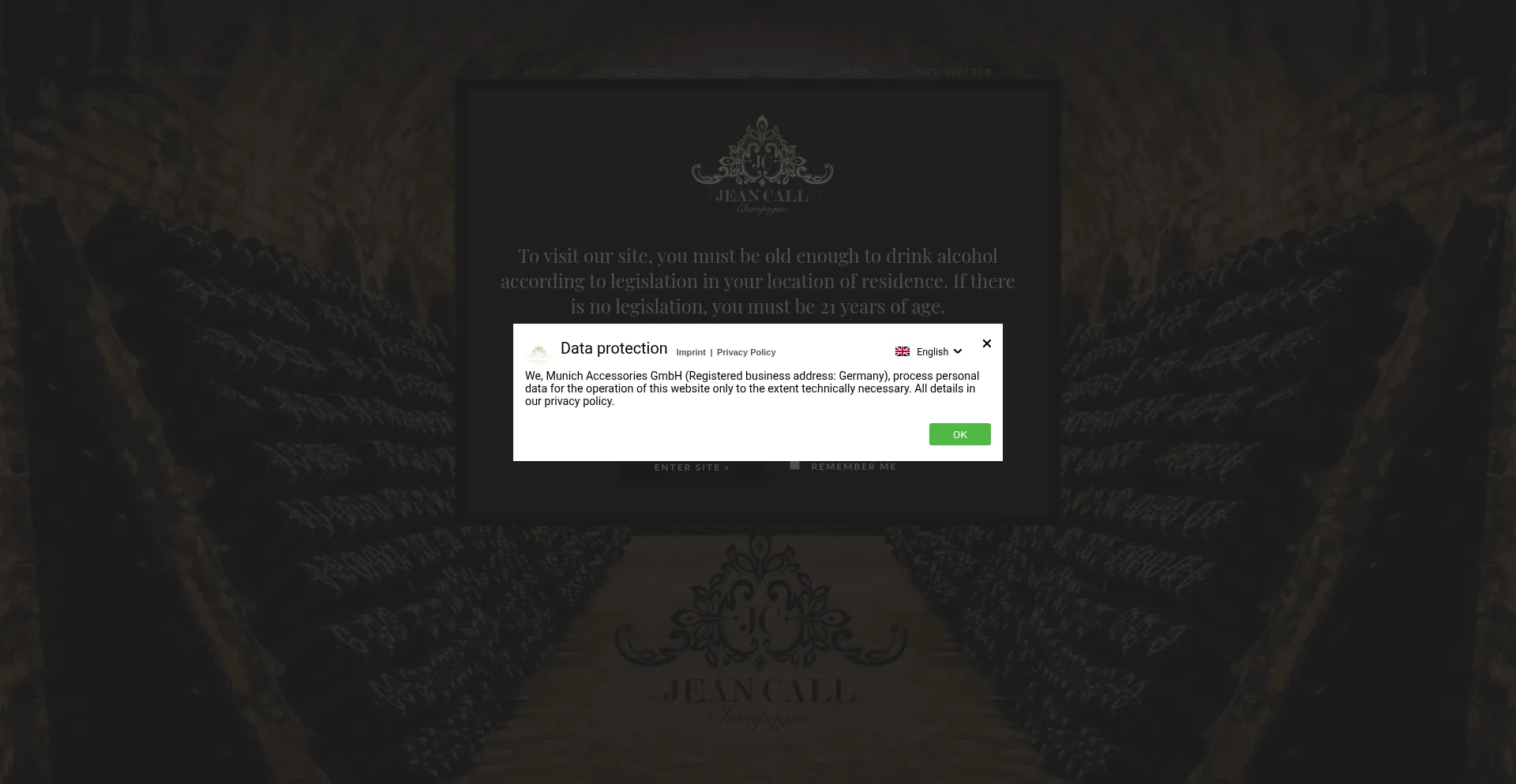 Website screenshot of Jean-call-champagne.com