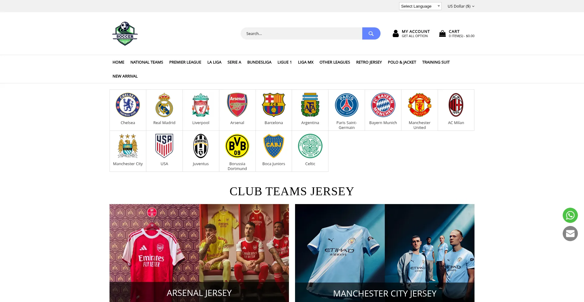 Website screenshot of Jerseyeufc.com