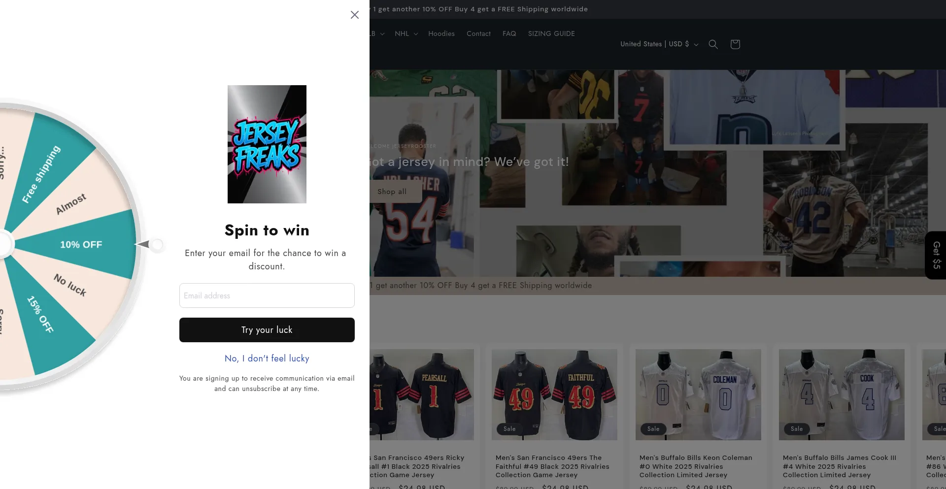 Jerseysfreak.com 安全可靠吗？