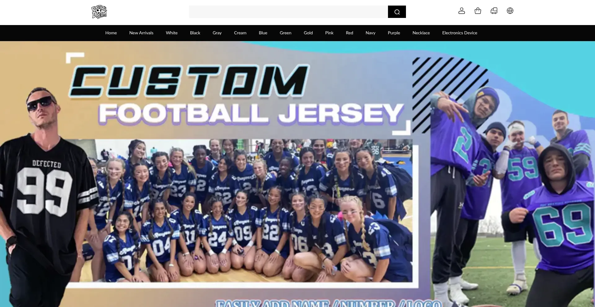 Website screenshot of Jerseyshoplines.com