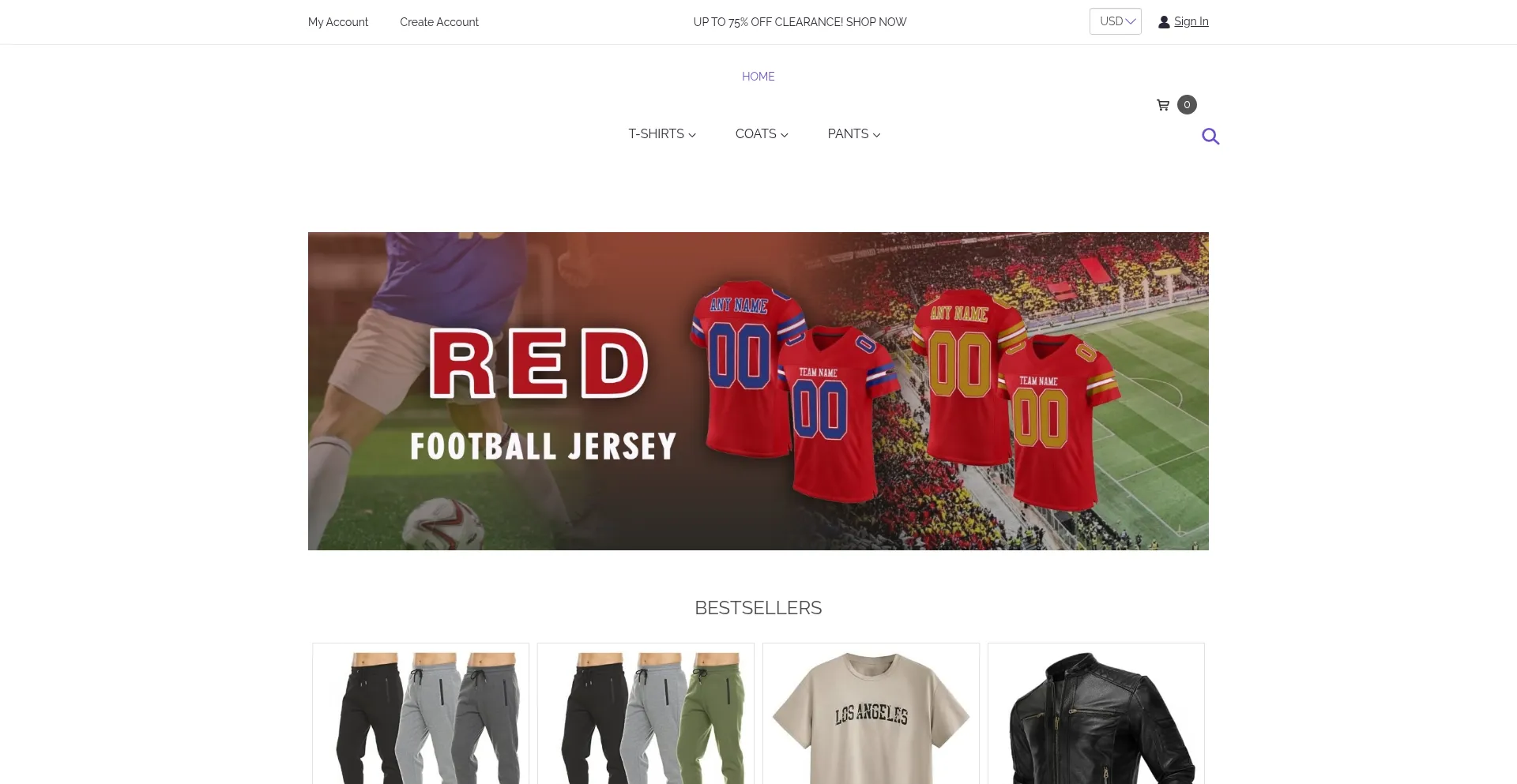 Website screenshot of Jerseysshop.net