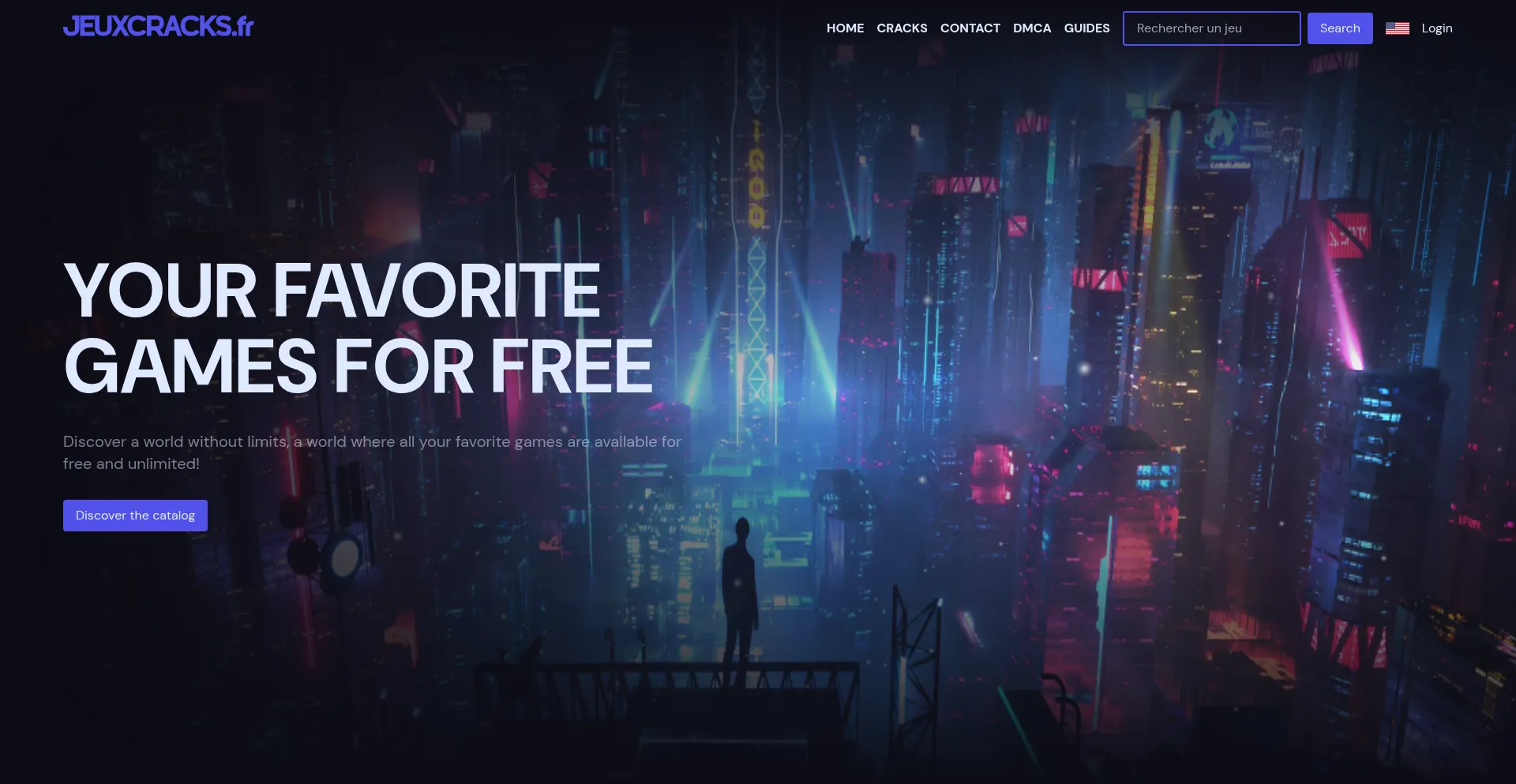 Website screenshot of Jeuxcracks.fr