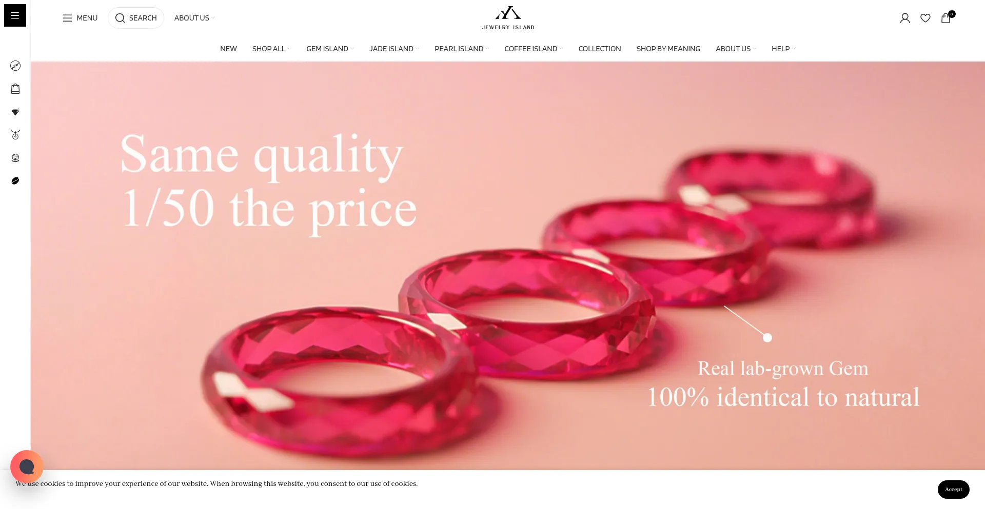 Website screenshot of Jewelryisland.shop