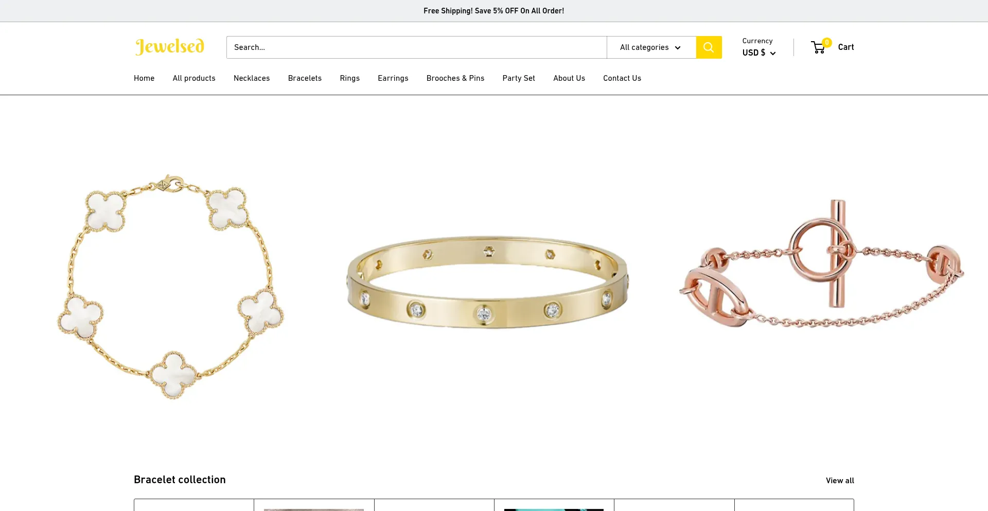 Website screenshot of Jewelsed.com