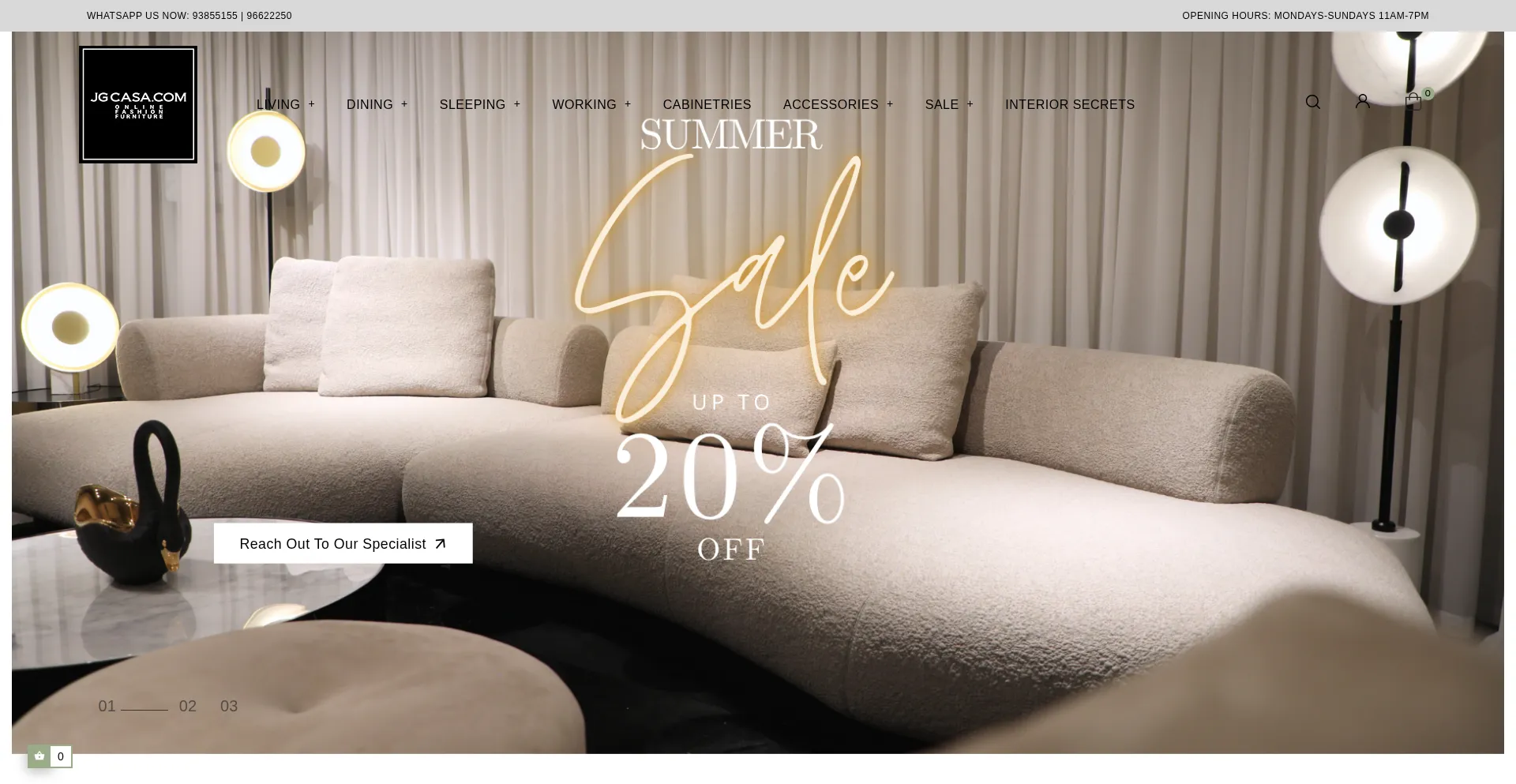 Website screenshot of Jgcasa.com
