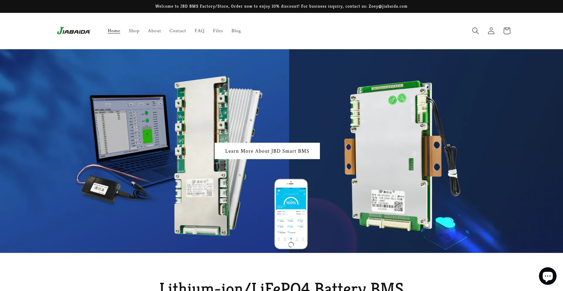 Website screenshot of Jiabaida-bms.com