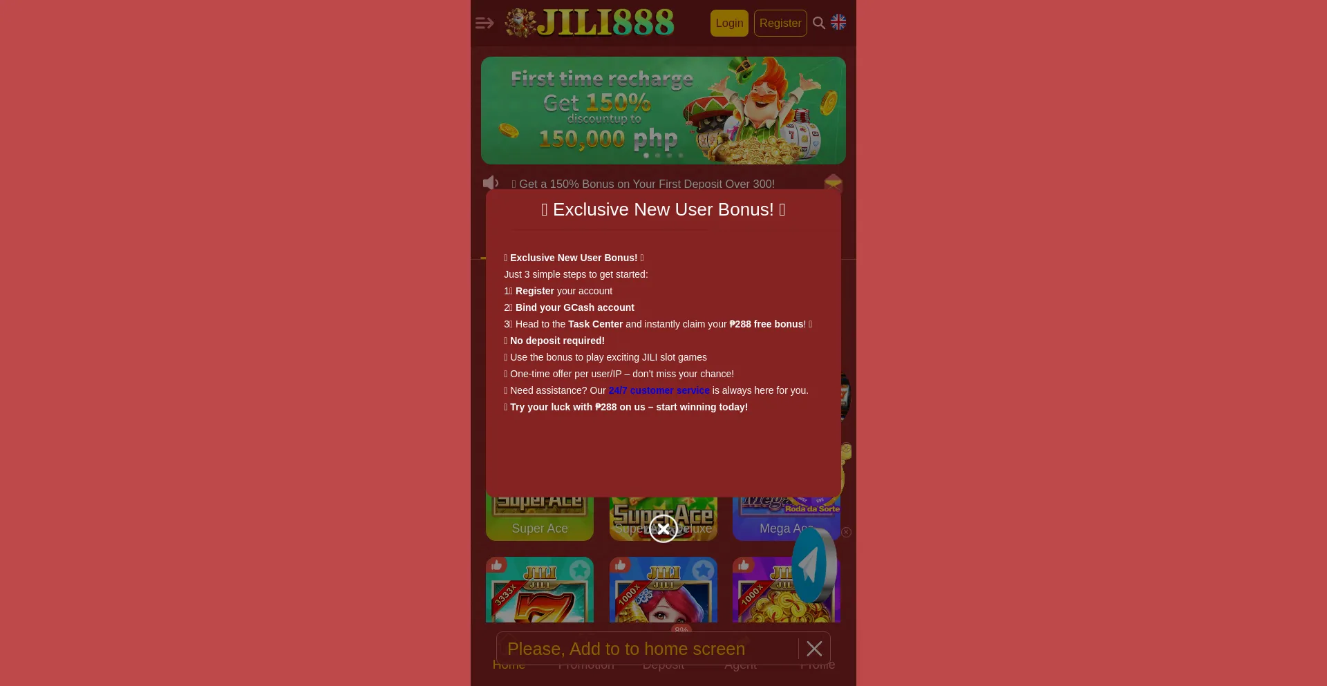 Website screenshot of Jili888slots.vip