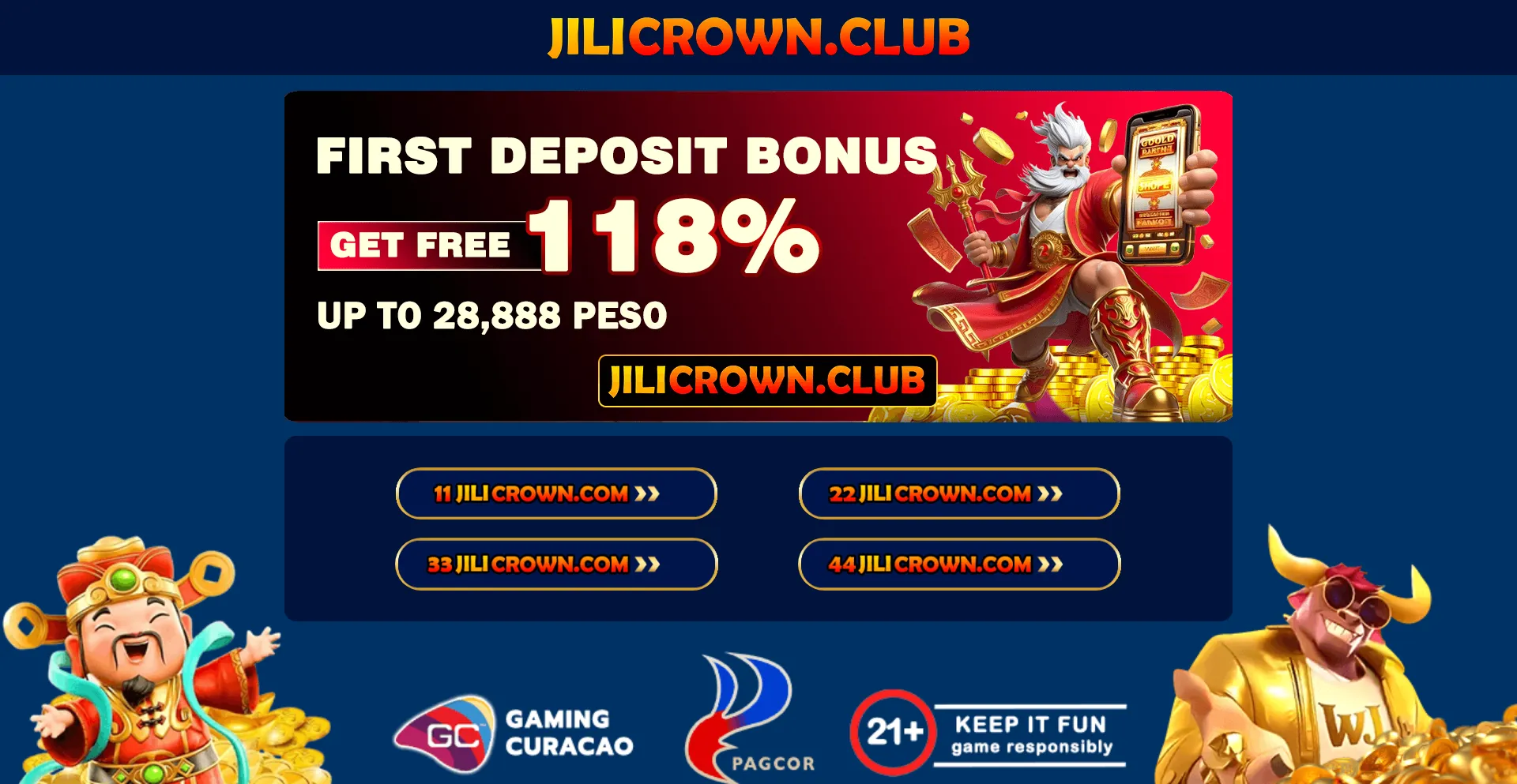 Website screenshot of Jilicrown.com