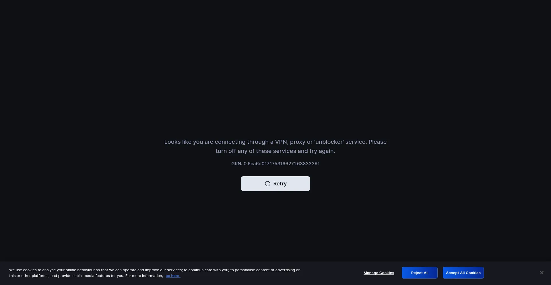 Website screenshot of Jiohotstar.com